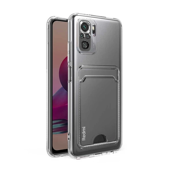 Xiaomi Poco M5S Uyumlu  Uyumlu KılıfKartlıklı Şeffaf Setra Clear Silikon Kapak ürün görseli 1