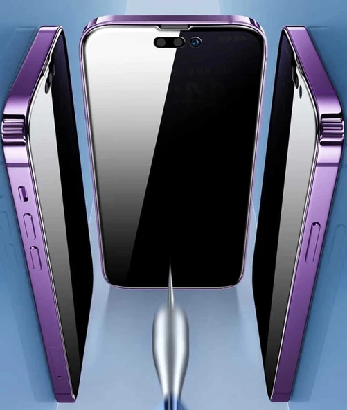iPhone 14 Pro Max Kor Privacy Cam Ekran Koruyucu - Resim 7