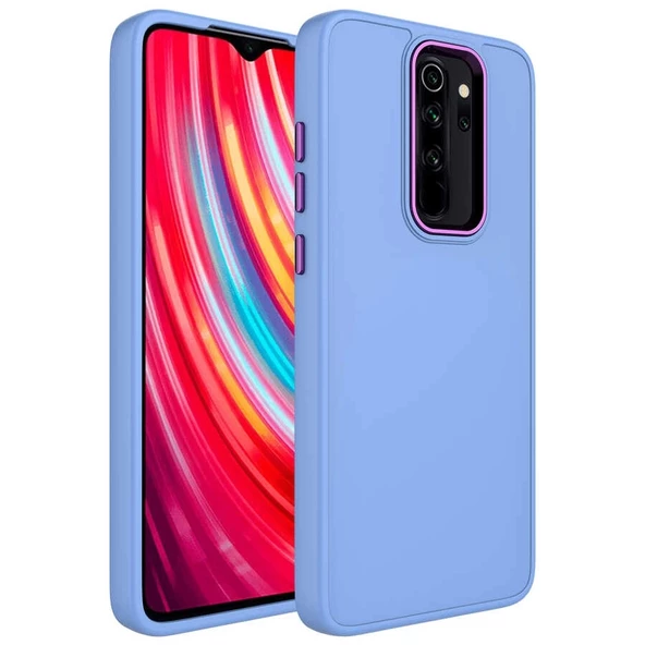 Xiaomi Redmi Note 8 Pro Uyumlu Uyumlu KılıfMetal Çerçeve ve Buton Tasarımlı Silikon Luna Kapak ürün görseli 1