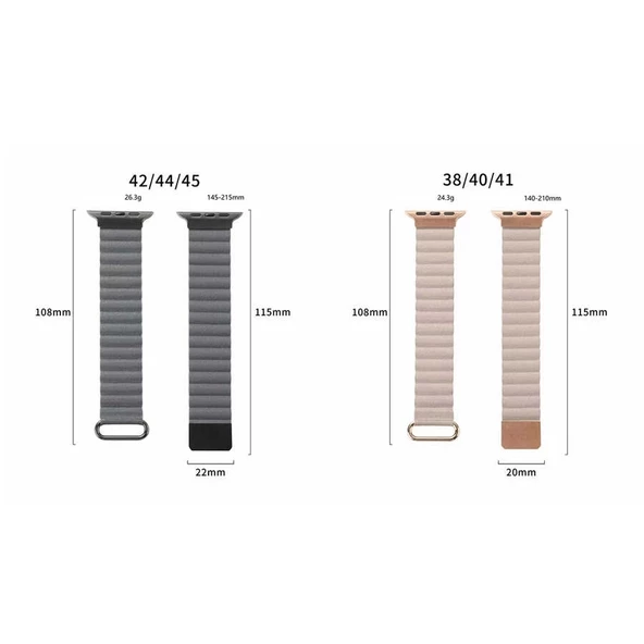​​​Watch 40mm KRD-78 PU Deri Kordon Strap Kayış - Resim 2