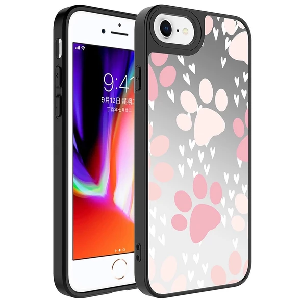iPhone 8 Plus Uyumlu  Uyumlu KılıfAynalı Desenli Kamera Korumalı Parlak Mirror Kapak ürün görseli 1