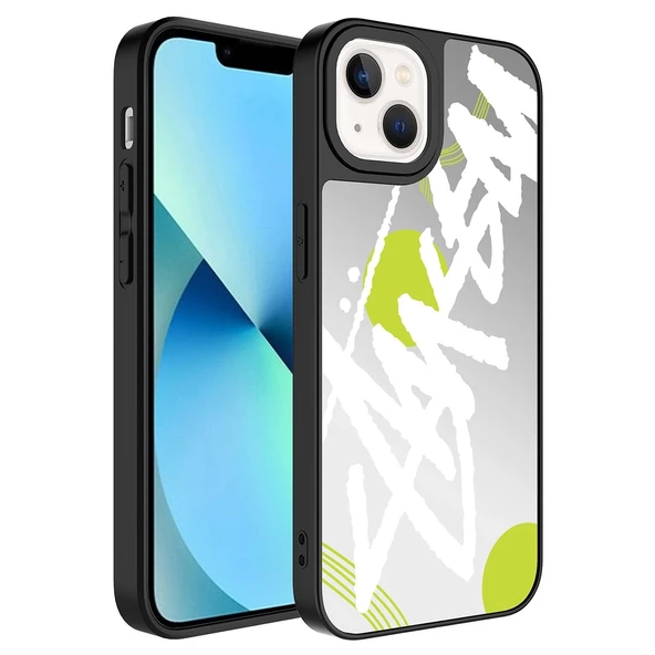 iPhone 13 Uyumlu  Uyumlu KılıfAynalı Desenli Kamera Korumalı Parlak Mirror Kapak ürün görseli 1