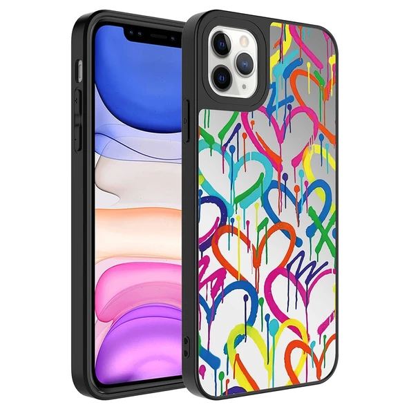 iPhone 11 Pro Uyumlu  Uyumlu KılıfAynalı Desenli Kamera Korumalı Parlak Mirror Kapak ürün görseli 1