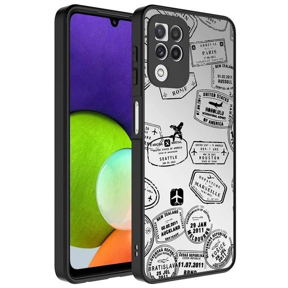 A22 4G Uyumlu  Uyumlu KılıfAynalı Desenli Kamera Korumalı Parlak Mirror Kapak ürün görseli 1