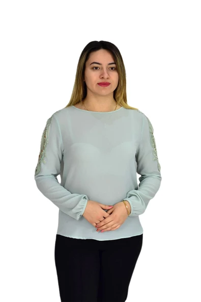 Kadın Kol Güpürlü Bluz Ry-17570 ürün görseli 1