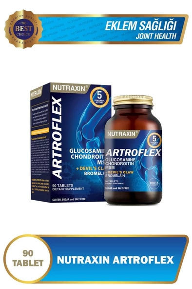 Nutraxin Artroflex - Glukozamin Gıda Takviyesi 90 Tablet - Glukozamin Kondroitin MSM Bromelain Seytan pençesi ürün görseli 1