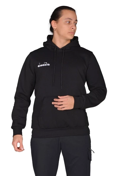 Diadora Bergamo - Erkek Siyah Pamuklu Spor Sweatshirt - DDBER1030016 ürün görseli 1