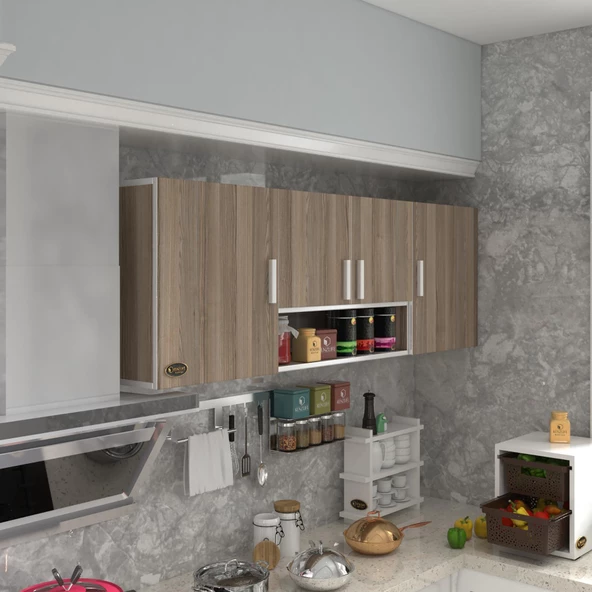 Kenzlife hazır mutfak packey crd 060*180*32 mutfak banyo dolabı kapaklı raflı ürün görseli 1