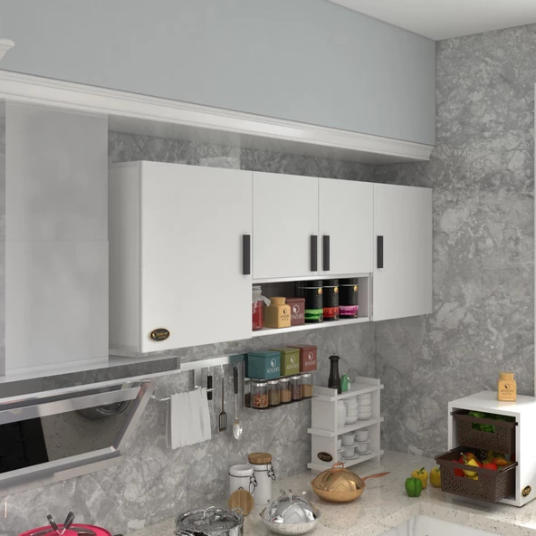 Kenzlife hazır mutfak packey byz 060*180*32 mutfak banyo dolabı kapaklı raflı ürün görseli 1