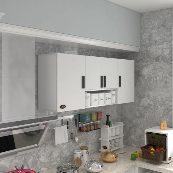 Kenzlife hazır mutfak floro32 byz 060*150*32 mutfak banyo dolabı kapaklı raflı ürün görseli 1