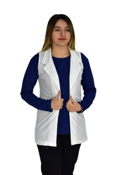 Kadın Krem Renği Krep Yelek RY-16720 ürün görseli 1