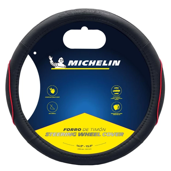 Michelin MC1003NR Premium Suni Deri Direksiyon Kılıfı KIRMIZI ürün görseli 1