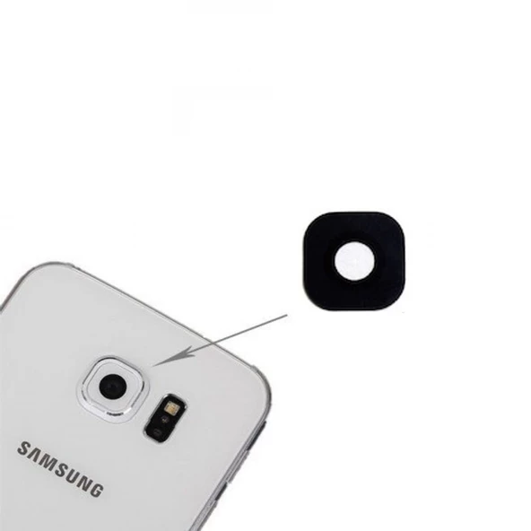 Samsung Uyumlu Galaxy S6 G920F Kamera Camı Siyah ürün görseli 1