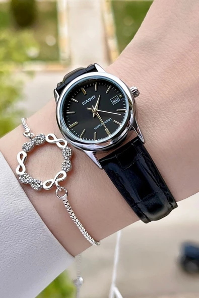Casio CSISTE22 Kasası Gümüş Kordonu Siyah Renk Hediye Paketli Kadın Kol Saati ürün görseli 1