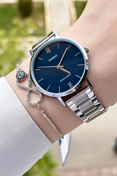 Casio CSISTE30 Kadranı Lacivert Kordonu Gümüş Renk Hediye Paketli Kadın Kol Saati ürün görseli 1