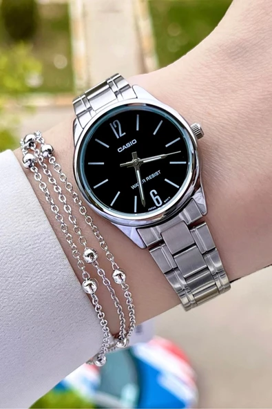 Casio CSISTE18 Kadranı Siyah Kordonu Gümüş Renk Hediye Paketli Kadın Kol Saati ürün görseli 1