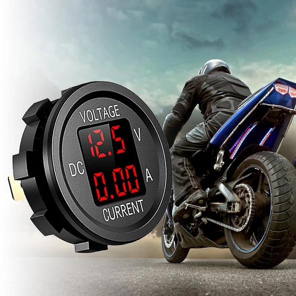 AEK-Tech DC12V/24V Dijital Voltmetre Ampermetre - Resim 6