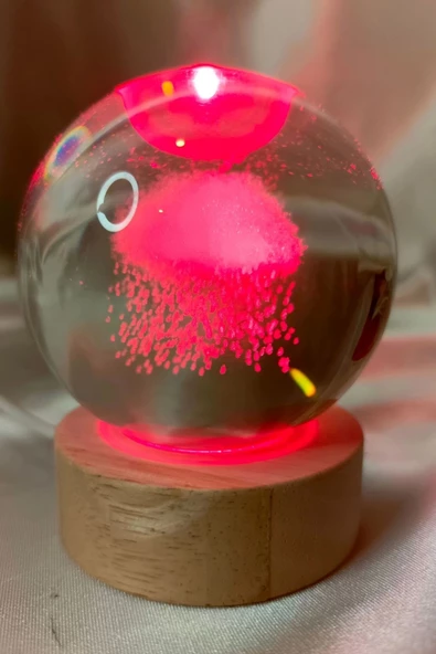 3D Led Işık Cam Küre Çok Işıklı Yağmur 7 cm Kablolu ürün görseli 1