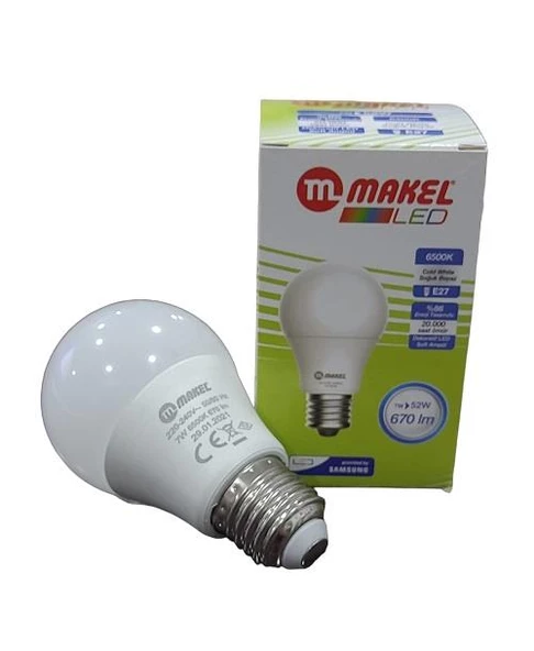 Makel 7W Led Ampül E27 Beyaz Işık 6500K ürün görseli 1