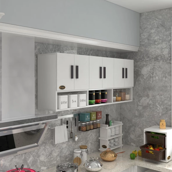 Kenzlife hazır mutfak vice byz 060x180x32 mutfak banyo dolabı kapaklı raflı ürün görseli 1