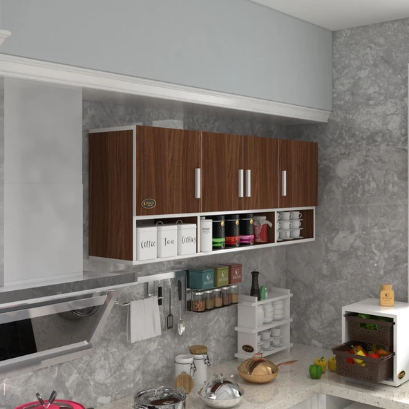 Kenzlife hazır mutfak konsta cvz 060*150*32 mutfak banyo dolabı kapaklı raflı ürün görseli 1