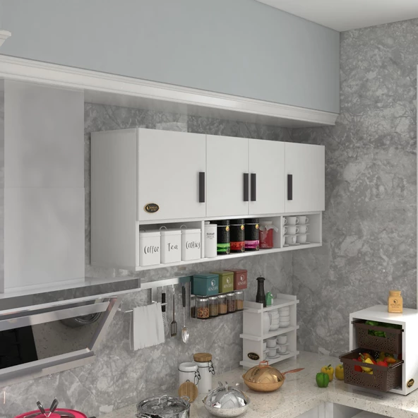 Kenzlife hazır mutfak konsta byz 060*150*32 mutfak banyo dolabı kapaklı raflı ürün görseli 1