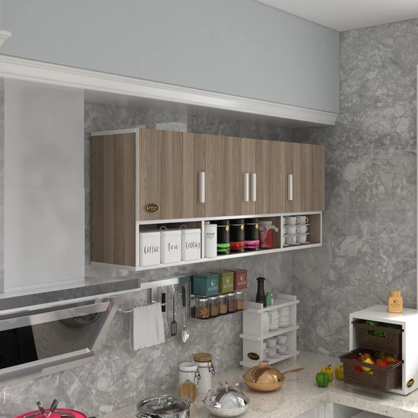 Kenzlife hazır mutfak konsta crd 060*150*32 mutfak banyo dolabı kapaklı raflı ürün görseli 1