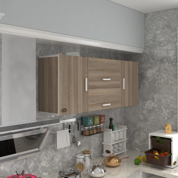 Kenzlife hazır mutfak lucida crd 060*150*32 mutfak banyo dolabı kapaklı raflı ürün görseli 1