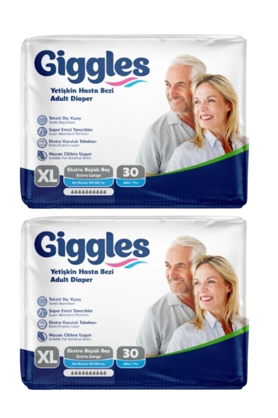 Giggles Belbantlı Yetişkin Hasta Bezi Extra Large XL 30 Lu x 2 Adet ürün görseli 1