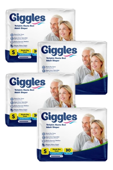 Giggles Belbantlı Yetişkin Hasta Bezi Küçük Boy S Beden 30 Lu x 4 Adet ürün görseli 1