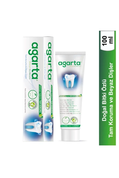 Agarta Doğal Bitki Özlü Tam Koruma Beyazlatıcı Florürsüz Diş Macunu 100 ml ürün görseli 1