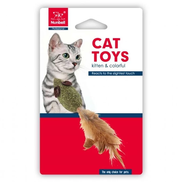 NUNBELL KEDİ OYUNCAGI CATNIP FARE TÜYLÜ ürün görseli 1