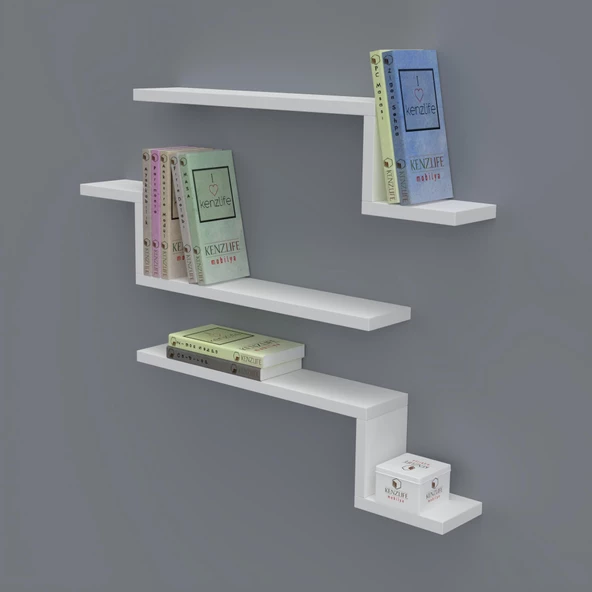 Kenzlife kitaplık mediha 015*060*20*3 byz duvar rafı ürün görseli 1
