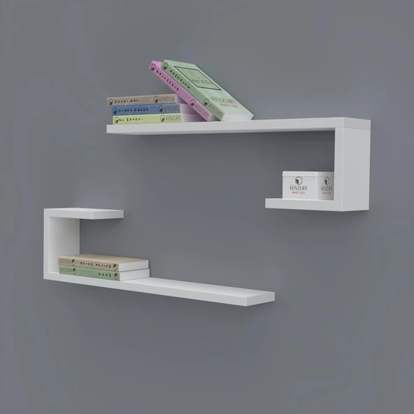 Kenzlife kitaplık kayra 015*060*20*2 byz duvar rafı ürün görseli 1