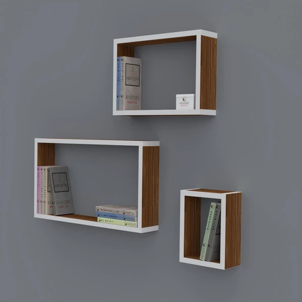 Kenzlife kitaplık neslişah 030*060*20*3 cvz duvar rafı ürün görseli 1