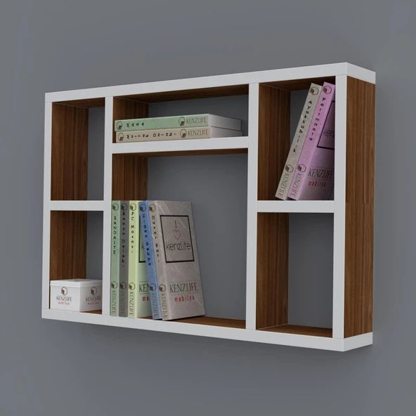 Kenzlife kitaplık neşve 040*060*20 cvz duvar rafı ürün görseli 1