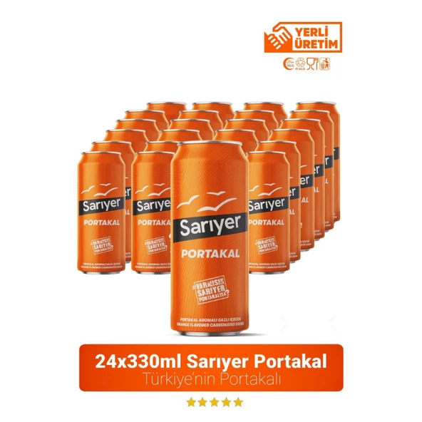 Sarıyer Portakal Aromalı Gazoz 330ml x 24 Adet ürün görseli 1
