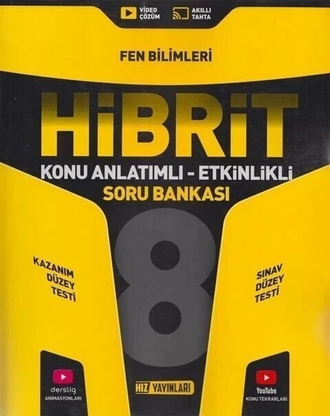 Hız Yayınları 8. Sınıf Fen Bilimleri Konu Anlatımlı Etkinlikli Hibrit Soru Bankası ürün görseli 1