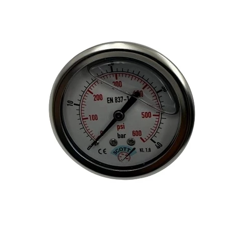 Manometre Gliserinli Arka Çıkışlı Q63 - 0 - 40 Bar 1/4 ürün görseli 1