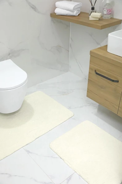 2'li Kaydırmaz Peluş Banyo Paspası Banyo Klozet Takımı Klozet Paspas Takımı ürün görseli 1