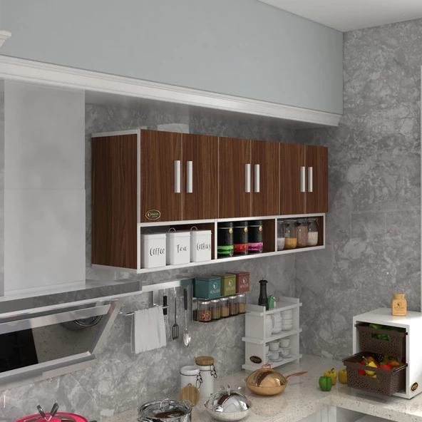 Kenzlife hazır mutfak vice cvz 060*180*32 mutfak banyo dolabı kapaklı raflı ürün görseli 1