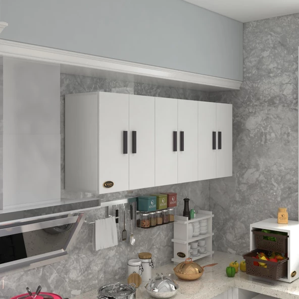 Kenzlife hazır mutfak nonus byz 060*150*32 mutfak banyo dolabı kapaklı raflı ürün görseli 1