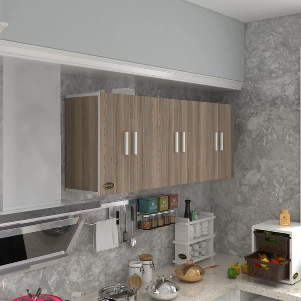 Kenzlife hazır mutfak nonus crd 060*150*32 mutfak banyo dolabı kapaklı raflı ürün görseli 1
