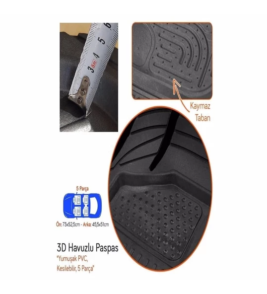 Fiat Doblo 2001-2009 Havuzlu Paspas Seti - Resim 2