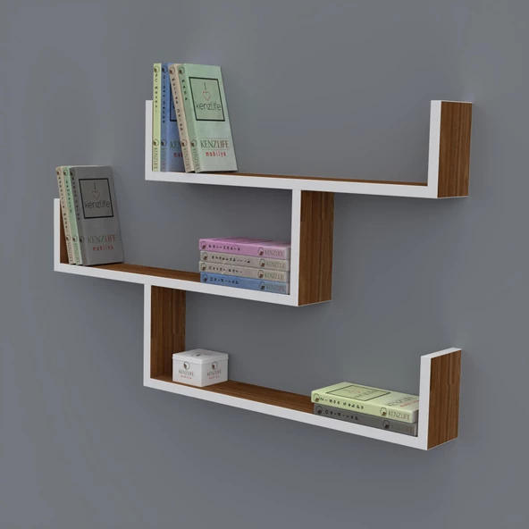 Kenzlife kitaplık gülin 055*080*20 cvz duvar rafı ürün görseli 1