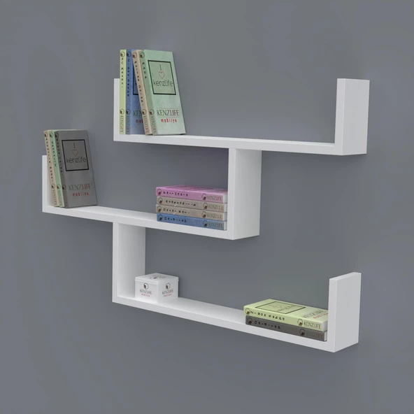 Kenzlife kitaplık gülin 055*080*20 byz duvar rafı ürün görseli 1