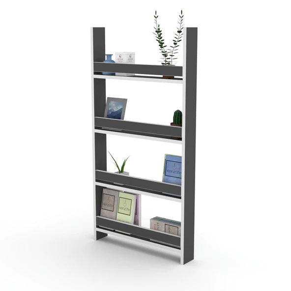 Kenzlife kitaplık fernur 120*060*10 gri duvar rafı ürün görseli 1
