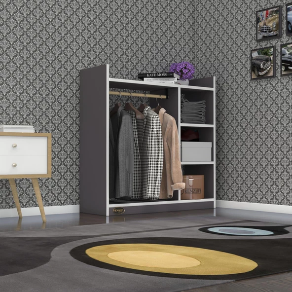 Kenzlife giysi dolabı turabi 090*090*30 gri ürün görseli 1