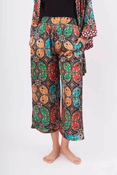 Peraluna LADYBUG TROUSER Baskılı Saten Pantolon - Çok Renkli ürün görseli 1