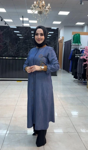 Merve Tunik Kot Mavi - Resim 3